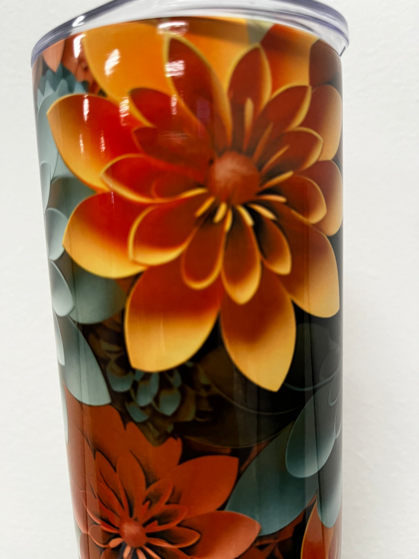 3D Orange N Sage Flowers