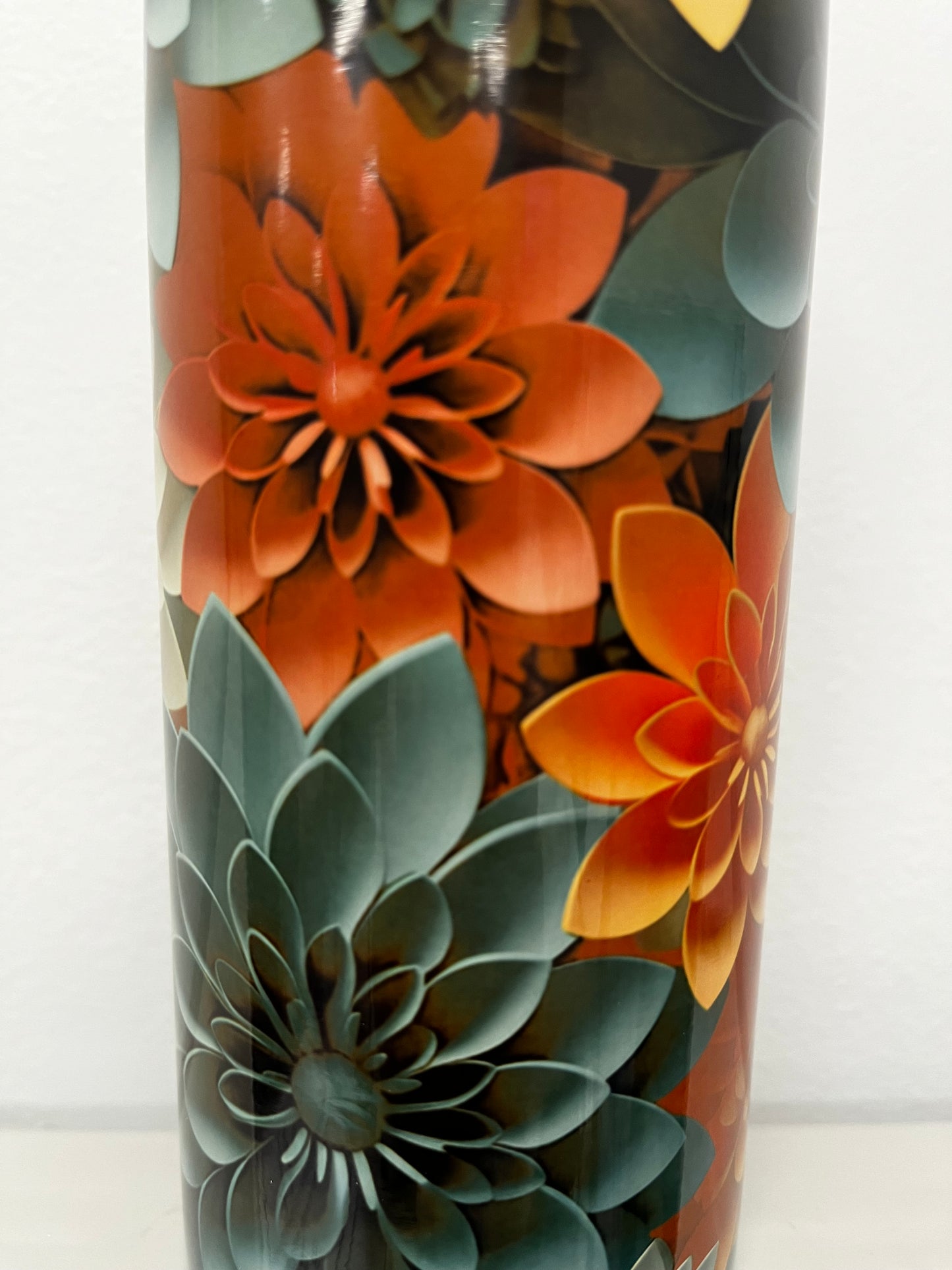 3D Orange N Sage Flowers