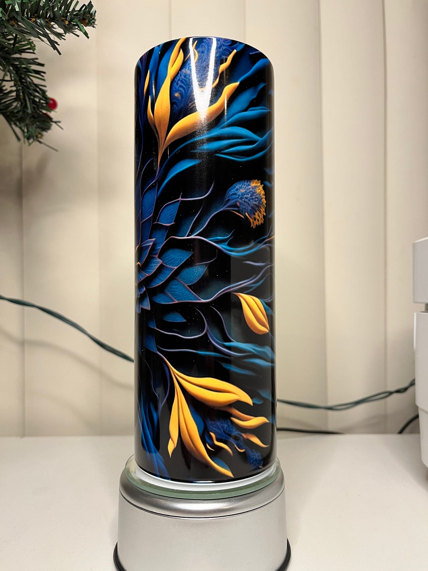 3D Blue & Yellow Flower